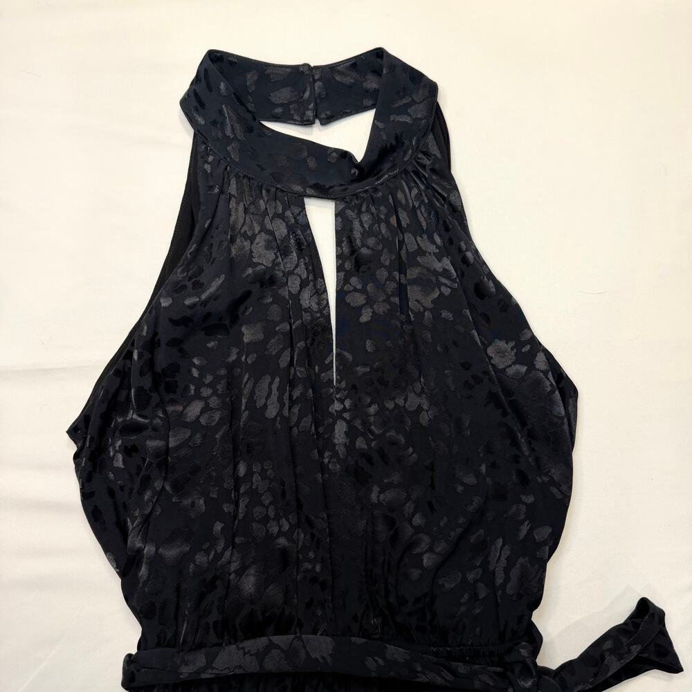 Anthropologie Halter Mini Dress XL Petite Black Jacquard Cocktail Party NWT - Picture 6 of 12